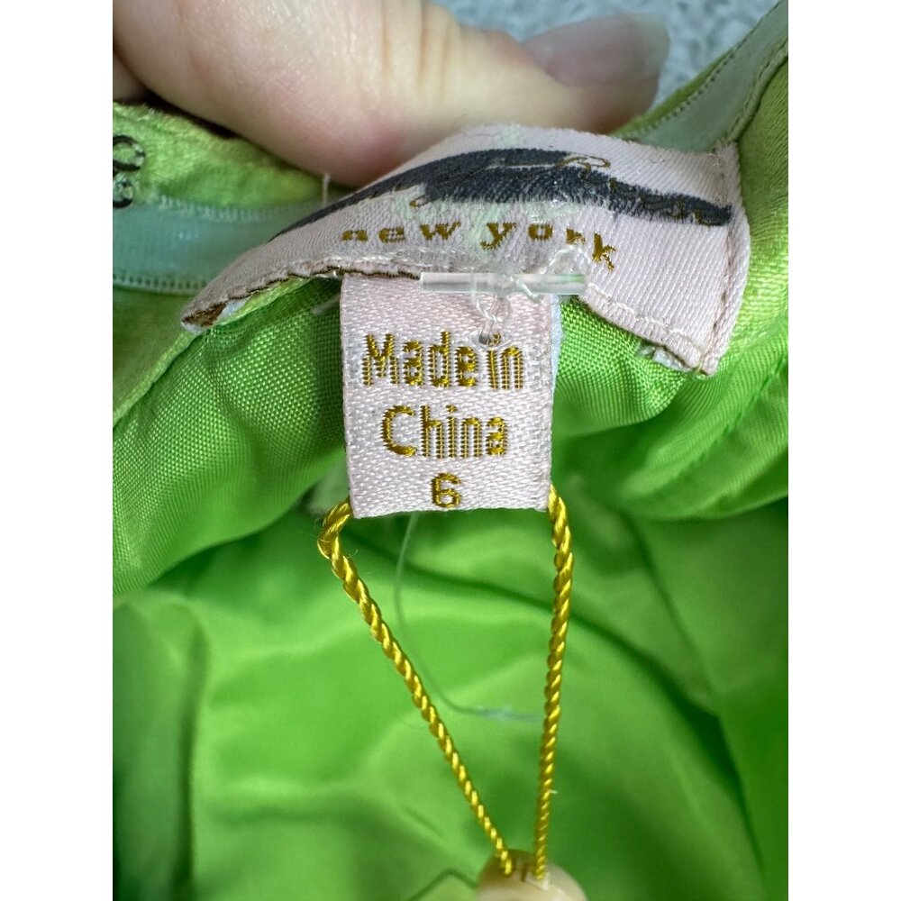 Tracy Reese Jasmine Green Peplum Bustier Dress NWT Size 6 Linen Blend Womens - Picture 9 of 16